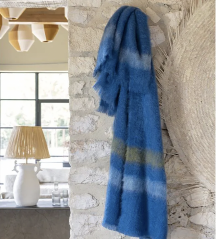Plaid Mohair dessins Chemin de bord de mer