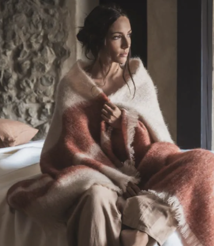 Plaid Mohair dessins Cuivre