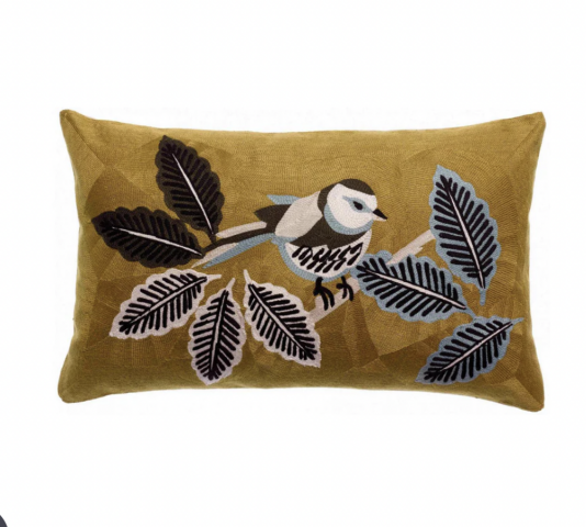 Coussin brod avec oiseau Modle Zazu