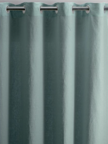 Rideau en lin stonewashed Couleur Vert de gris