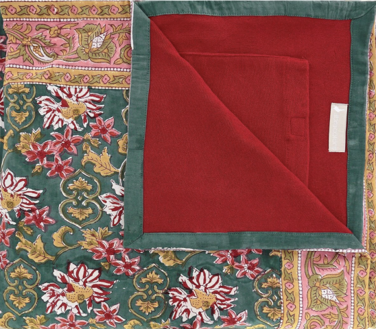 Serviette paro  fleurs Version Vert jardin