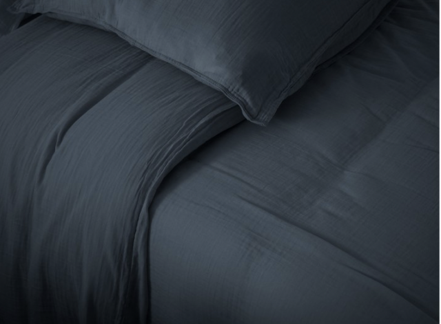 Housse de couette Mousseline de coton Collection Milos Couleur Granit