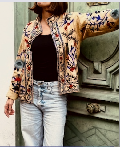 Veste suzani coton jaune